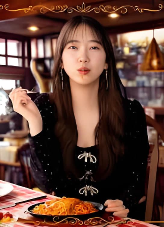 女演员的美食海报